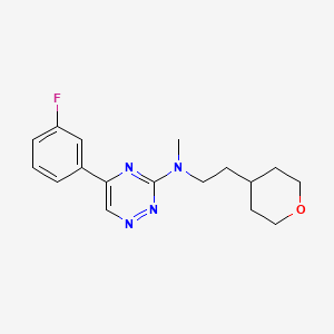 5-(3-fluorophenyl)-N-methyl-N-[2-(oxan-4-yl)ethyl]-1,2,4-triazin-3-amine