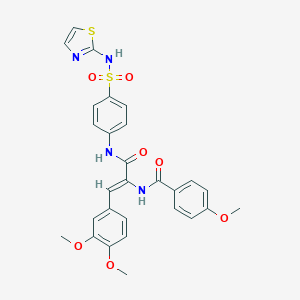N-[2-(3,4-dimethoxyphenyl)-1-({4-[(1,3-thiazol-2-ylamino)sulfonyl]anilino}carbonyl)vinyl]-4-methoxybenzamide
