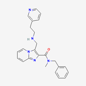 molecular formula C24H25N5O B3757972 N-benzyl-N-methyl-3-({[2-(3-pyridinyl)ethyl]amino}methyl)imidazo[1,2-a]pyridine-2-carboxamide 