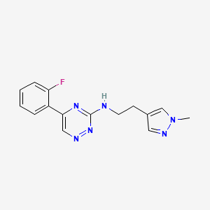 5-(2-fluorophenyl)-N-[2-(1-methylpyrazol-4-yl)ethyl]-1,2,4-triazin-3-amine