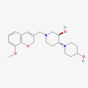 molecular formula C21H30N2O4 B3758004 (3R,4R)-4-(4-hydroxypiperidin-1-yl)-1-[(8-methoxy-2H-chromen-3-yl)methyl]piperidin-3-ol 