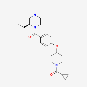 molecular formula C24H35N3O3 B3758014 (2S)-1-(4-{[1-(cyclopropylcarbonyl)-4-piperidinyl]oxy}benzoyl)-2-isopropyl-4-methylpiperazine 