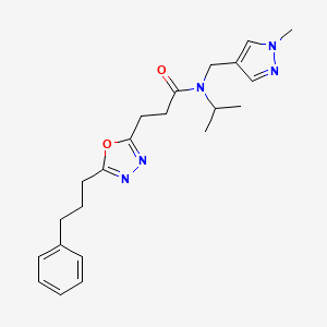 N-isopropyl-N-[(1-methyl-1H-pyrazol-4-yl)methyl]-3-[5-(3-phenylpropyl)-1,3,4-oxadiazol-2-yl]propanamide