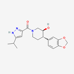 (3S*,4S*)-4-(1,3-benzodioxol-5-yl)-1-[(3-isopropyl-1H-pyrazol-5-yl)carbonyl]piperidin-3-ol