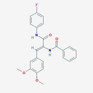 molecular formula C24H21FN2O4 B375804 N-{2-(3,4-dimethoxyphenyl)-1-[(4-fluoroanilino)carbonyl]vinyl}benzamide 
