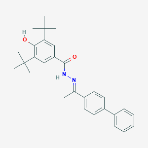 molecular formula C29H34N2O2 B375808 N'-(1-[1,1'-biphenyl]-4-ylethylidene)-3,5-ditert-butyl-4-hydroxybenzohydrazide 