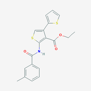molecular formula C19H17NO3S2 B375811 Ethyl 2-[(3-methylbenzoyl)amino]-4-thiophen-2-ylthiophene-3-carboxylate CAS No. 330460-20-3