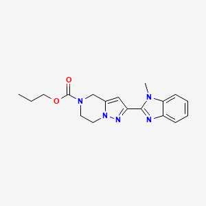 molecular formula C18H21N5O2 B3758113 propyl 2-(1-methyl-1H-benzimidazol-2-yl)-6,7-dihydropyrazolo[1,5-a]pyrazine-5(4H)-carboxylate 