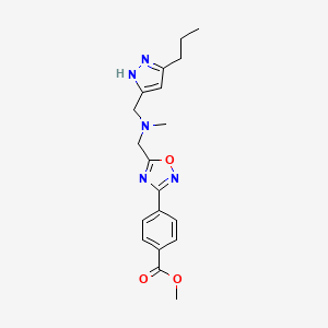 molecular formula C19H23N5O3 B3758138 methyl 4-[5-[[methyl-[(3-propyl-1H-pyrazol-5-yl)methyl]amino]methyl]-1,2,4-oxadiazol-3-yl]benzoate 