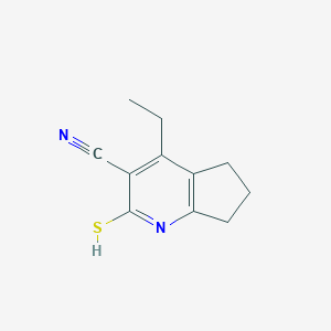 molecular formula C11H12N2S B375815 4-ethyl-2-sulfanyl-6,7-dihydro-5H-cyclopenta[b]pyridine-3-carbonitrile 