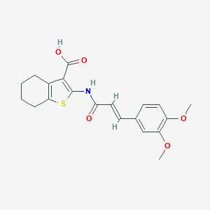molecular formula C20H21NO5S B375819 (E)-2-(3-(3,4-dimethoxyphenyl)acrylamido)-4,5,6,7-tetrahydrobenzo[b]thiophene-3-carboxylic acid CAS No. 112282-18-5