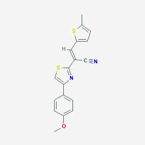 (E)-2-(4-(4-methoxyphenyl)thiazol-2-yl)-3-(5-methylthiophen-2-yl)acrylonitrile
