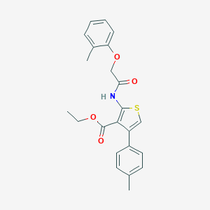 molecular formula C23H23NO4S B375829 Ethyl 2-{[(2-methylphenoxy)acetyl]amino}-4-(4-methylphenyl)thiophene-3-carboxylate 