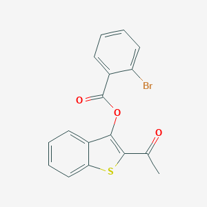 molecular formula C17H11BrO3S B375833 2-Acetyl-1-benzothien-3-yl 2-bromobenzoate CAS No. 312584-62-6