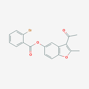 molecular formula C18H13BrO4 B375837 3-Acetyl-2-methyl-1-benzofuran-5-yl 2-bromobenzoate CAS No. 325822-46-6