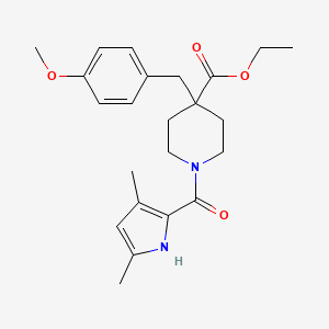 molecular formula C23H30N2O4 B3758385 ethyl 1-[(3,5-dimethyl-1H-pyrrol-2-yl)carbonyl]-4-(4-methoxybenzyl)-4-piperidinecarboxylate 