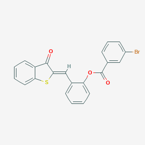 molecular formula C22H13BrO3S B375839 2-[(3-oxo-1-benzothien-2(3H)-ylidene)methyl]phenyl 3-bromobenzoate 
