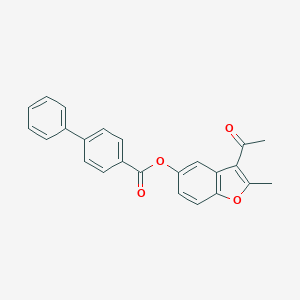 molecular formula C24H18O4 B375840 3-Acetyl-2-methyl-1-benzofuran-5-yl [1,1'-biphenyl]-4-carboxylate CAS No. 325822-45-5