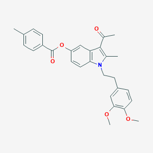 3-acetyl-1-[2-(3,4-dimethoxyphenyl)ethyl]-2-methyl-1H-indol-5-yl 4-methylbenzoate