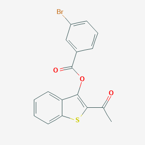 molecular formula C17H11BrO3S B375844 2-Acetyl-1-benzothien-3-yl 3-bromobenzoate 