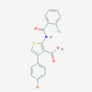 molecular formula C18H11BrClNO3S B375845 4-(4-Bromophenyl)-2-[(2-chlorobenzoyl)amino]-3-thiophenecarboxylic acid 