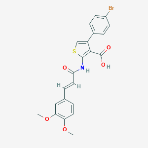 molecular formula C22H18BrNO5S B375848 4-(4-Bromophenyl)-2-{[3-(3,4-dimethoxyphenyl)acryloyl]amino}-3-thiophenecarboxylic acid CAS No. 312940-87-7