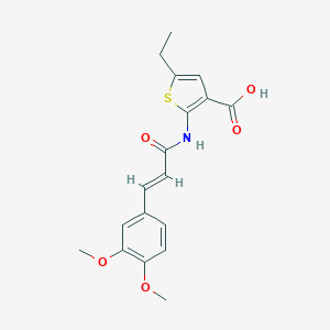 molecular formula C18H19NO5S B375851 2-{[3-(3,4-Dimethoxyphenyl)acryloyl]amino}-5-ethyl-3-thiophenecarboxylic acid 