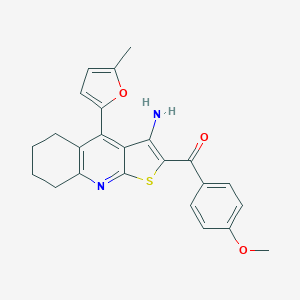 molecular formula C24H22N2O3S B375859 [3-Amino-4-(5-methyl-2-furyl)-5,6,7,8-tetrahydrothieno[2,3-b]quinolin-2-yl](4-methoxyphenyl)methanone 