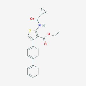 Ethyl 2-(cyclopropanecarbonylamino)-4-(4-phenylphenyl)thiophene-3-carboxylate