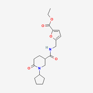 molecular formula C19H26N2O5 B3758618 ethyl 5-({[(1-cyclopentyl-6-oxo-3-piperidinyl)carbonyl]amino}methyl)-2-furoate 