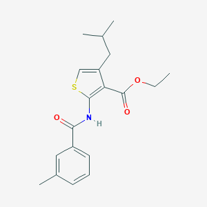 molecular formula C19H23NO3S B375863 Ethyl 4-isobutyl-2-[(3-methylbenzoyl)amino]-3-thiophenecarboxylate CAS No. 325822-16-0