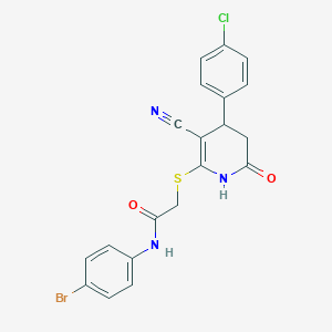 molecular formula C20H15BrClN3O2S B375874 N-(4-bromophenyl)-2-[[4-(4-chlorophenyl)-5-cyano-2-oxo-3,4-dihydro-1H-pyridin-6-yl]sulfanyl]acetamide CAS No. 328071-71-2