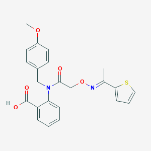 2-{(4-Methoxybenzyl)[({[1-(2-thienyl)ethylidene]amino}oxy)acetyl]amino}benzoic acid