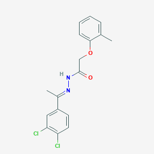 molecular formula C17H16Cl2N2O2 B375878 N'-[1-(3,4-dichlorophenyl)ethylidene]-2-(2-methylphenoxy)acetohydrazide 