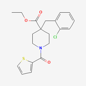 molecular formula C20H22ClNO3S B3758810 ethyl 4-(2-chlorobenzyl)-1-(2-thienylcarbonyl)-4-piperidinecarboxylate 