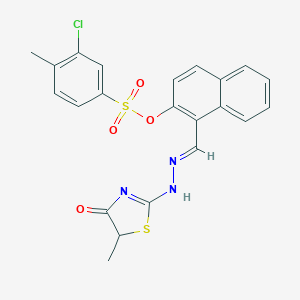 [1-[(E)-[(5-methyl-4-oxo-1,3-thiazol-2-yl)hydrazinylidene]methyl]naphthalen-2-yl] 3-chloro-4-methylbenzenesulfonate