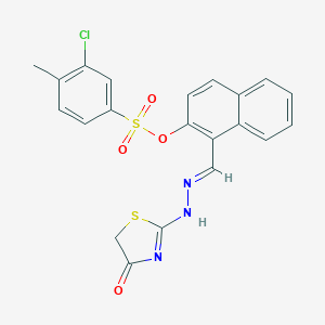 molecular formula C21H16ClN3O4S2 B375887 [1-[(E)-[(4-oxo-1,3-thiazol-2-yl)hydrazinylidene]methyl]naphthalen-2-yl] 3-chloro-4-methylbenzenesulfonate 
