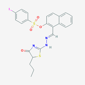 [1-[(E)-[(4-oxo-5-propyl-1,3-thiazol-2-yl)hydrazinylidene]methyl]naphthalen-2-yl] 4-iodobenzenesulfonate