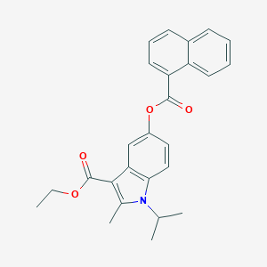 molecular formula C26H25NO4 B375898 ethyl 1-isopropyl-2-methyl-5-(1-naphthoyloxy)-1H-indole-3-carboxylate 