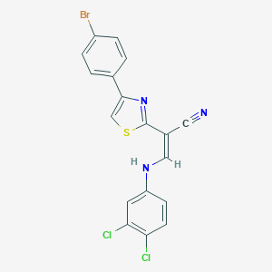 2-[4-(4-Bromophenyl)-1,3-thiazol-2-yl]-3-(3,4-dichloroanilino)acrylonitrile