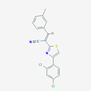 2-[4-(2,4-Dichlorophenyl)-1,3-thiazol-2-yl]-3-(3-methylphenyl)acrylonitrile