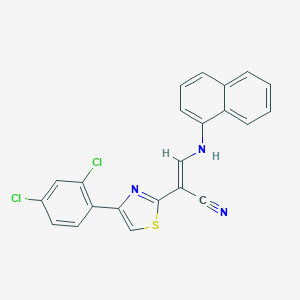 molecular formula C22H13Cl2N3S B375910 2-[4-(2,4-Dichlorophenyl)-1,3-thiazol-2-yl]-3-(1-naphthylamino)acrylonitrile CAS No. 372508-54-8