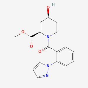 molecular formula C17H19N3O4 B3759153 methyl (2R,4S)-4-hydroxy-1-(2-pyrazol-1-ylbenzoyl)piperidine-2-carboxylate 