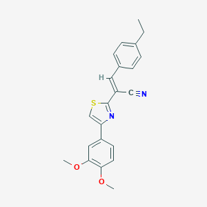 2-[4-(3,4-Dimethoxyphenyl)-1,3-thiazol-2-yl]-3-(4-ethylphenyl)acrylonitrile