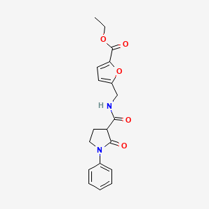 molecular formula C19H20N2O5 B3759189 Ethyl 5-[[(2-oxo-1-phenylpyrrolidine-3-carbonyl)amino]methyl]furan-2-carboxylate 