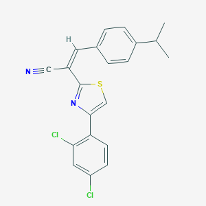 molecular formula C21H16Cl2N2S B375919 2-[4-(2,4-Dichlorophenyl)-1,3-thiazol-2-yl]-3-(4-isopropylphenyl)acrylonitrile CAS No. 342377-46-2