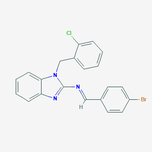 molecular formula C21H15BrClN3 B375920 N-[(E)-(4-bromophenyl)methylidene]-1-(2-chlorobenzyl)-1H-benzimidazol-2-amine 