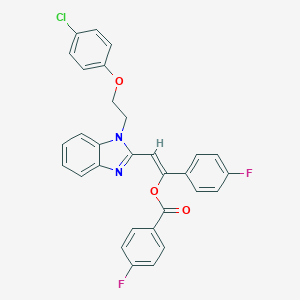 2-{1-[2-(4-chlorophenoxy)ethyl]-1H-benzimidazol-2-yl}-1-(4-fluorophenyl)vinyl 4-fluorobenzoate