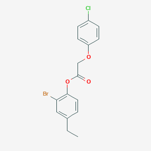 molecular formula C16H14BrClO3 B375934 2-Bromo-4-ethylphenyl (4-chlorophenoxy)acetate 