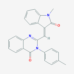 molecular formula C25H19N3O2 B375944 2-[(1-methyl-2-oxo-1,2-dihydro-3H-indol-3-ylidene)methyl]-3-(4-methylphenyl)-4(3H)-quinazolinone CAS No. 304868-00-6